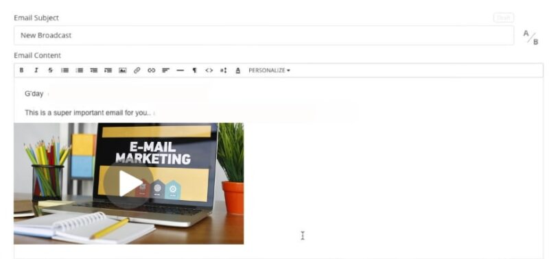 Email marketing - Embeded Video