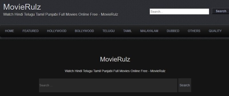 Screenshot of the 7MovieRulz Website