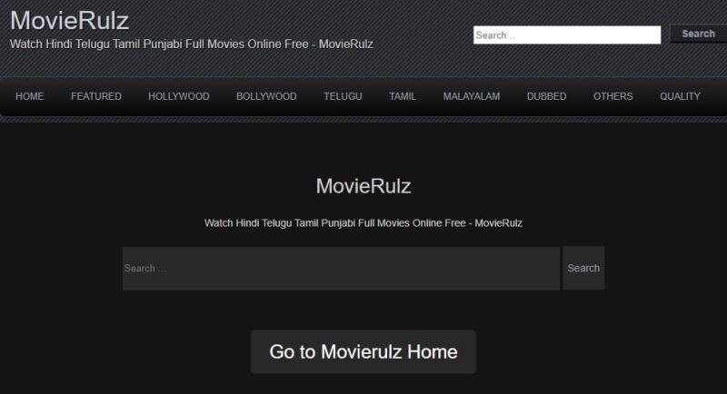 Screenshot of the 7MovieRulz website