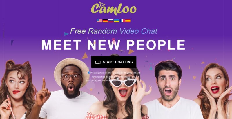 Screenshot of the Camloo website