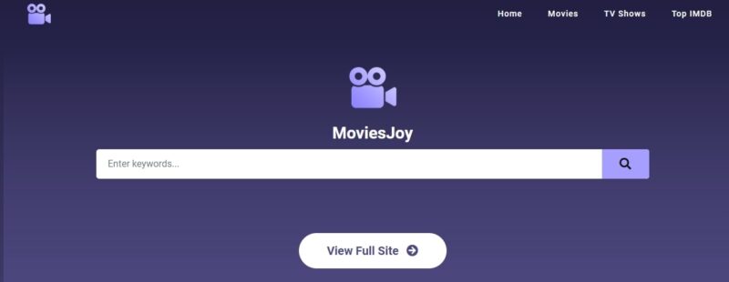 Screenshot of the MoviesJoy website page