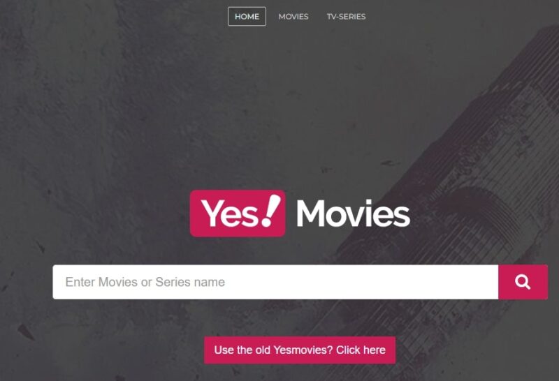 Screenshot of the Yes Movies website page