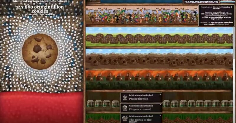 One of the best scores in Cookie Clicker