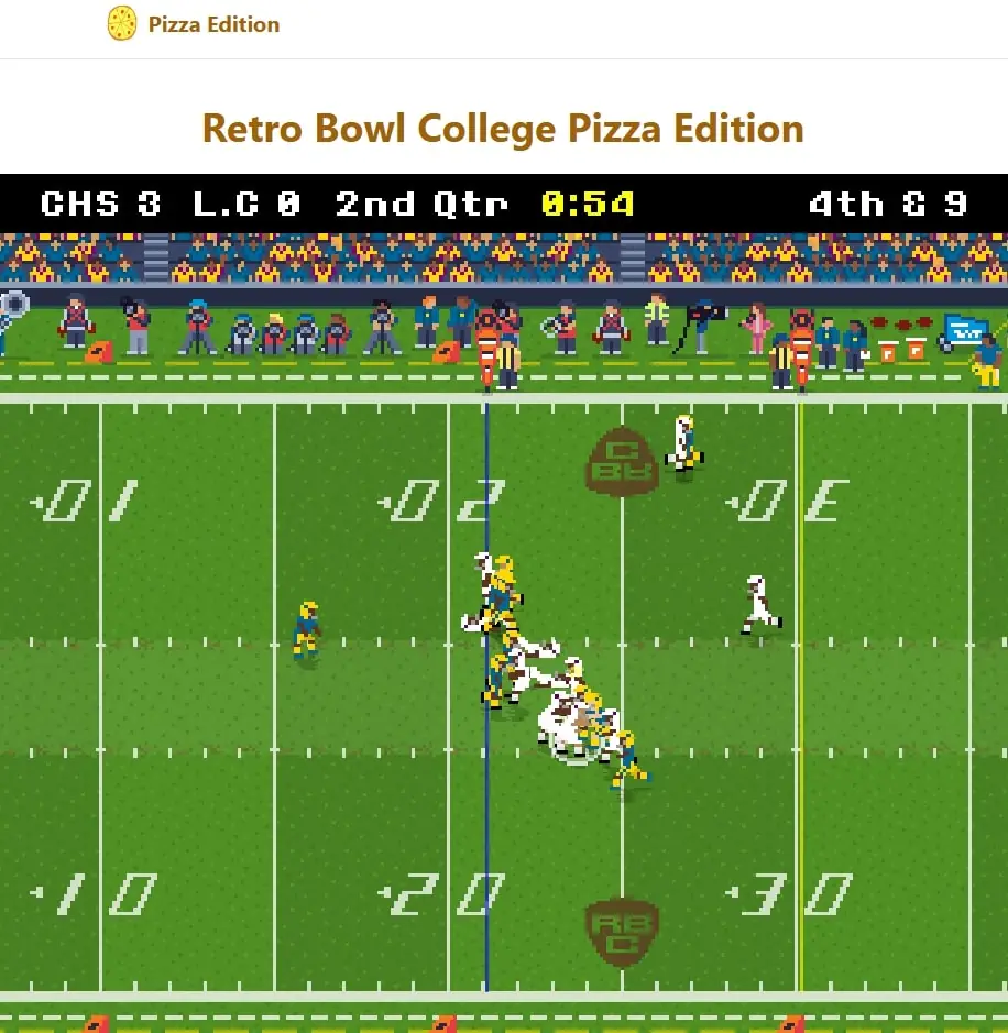 Retro Bowl College Game on the Pizza Edition platform