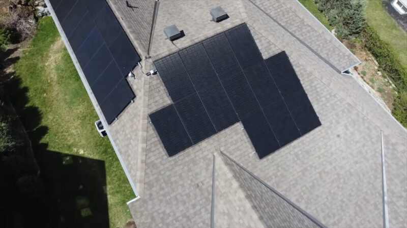 Solar panels on the roof of a house