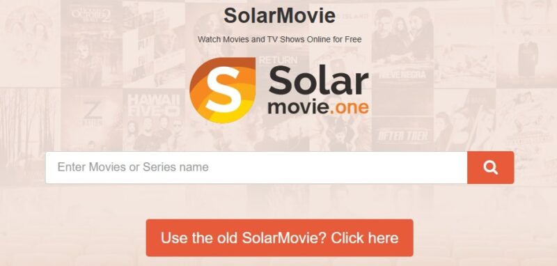 Screenshot of the SolarMovie website homepage